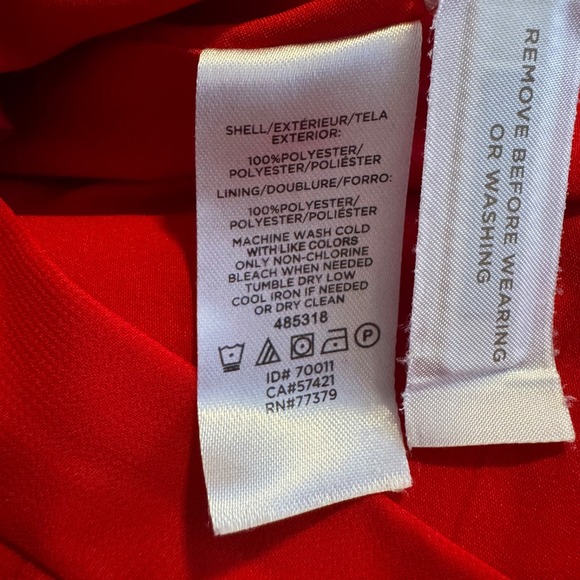 Ann Taylor Red Pleated Midi Skirt Size 2 Lined Flowy Classic Elegant - Picture 6 of 6